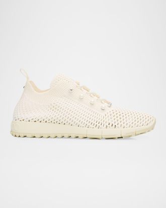 Jimmy Choo London Veles Crochet-Knit Low-Top Trainers