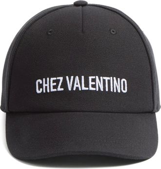 Valentino Garavani logo-embroidered baseball cap - men - Cotton/Polyester/Cotton - 60 - Black