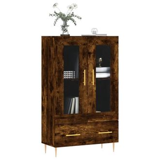 Berkfield Home Highboard Smoked Oak 69.5x31x115 cm Engineered Wood in Brown