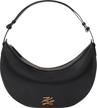Karl Lagerfeld Villa La Vigie Schoudertas - Dames - Schoudertassen - Zwart - ONE Size - Leer - Tassen