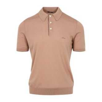 Hogan Tops, Heren, Bruin, S, Katoen, Katoenen polo shirt