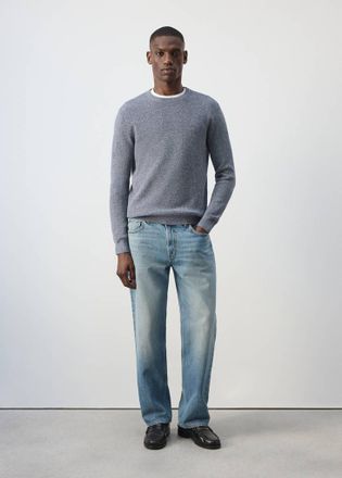 Mango Pullover 100% cotone maglia sottile coste blu - Uomo - XXL - MANGO MAN