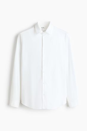 H&M Cooling Hemd mit Four-way-Stretch in Slim Fit - Weiss