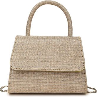 Generic Womens Vintage Top-Handle Handbag with Chain, Shining Crossbody Bag, Magnetic Closure and Flip-Open, Applies to TDaily Outings and Casual Dates (gold,