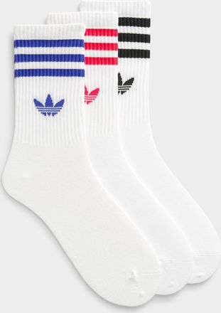 adidas Mens Three-stripe ribbed socks 3-pack