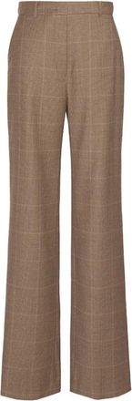 Max Mara Mstagile - Dames - Wijde Broeken - Bruin - XS - Wol - Broeken