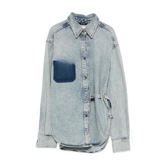 Haikure Dames, Blouses & Shirts, Blauw, Maat: S Katoen