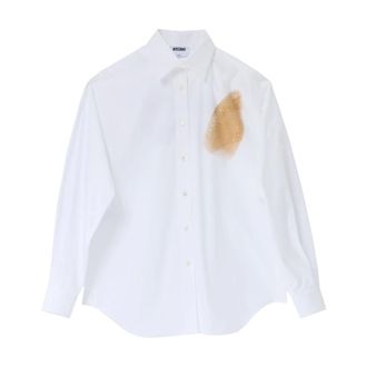 Moschino Overhemden, Dames, Wit, S, Too Much Iron Camicia