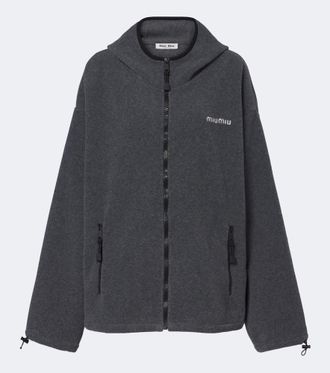 Miu Miu Hooded oversized fleece jacket