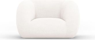 Cosmopolitan Design Sill&oacute;n de tejido boucl&eacute; blanco