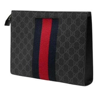 Gucci Pre-owned Clutch bag - Heren - Vintage Clutch - Zwart - ONE Size - Leer - Vintage