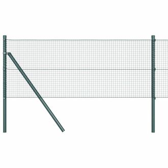 Berkfield Home Welded Wire Fence with 13 Posts Green 0.6x100 m Steel