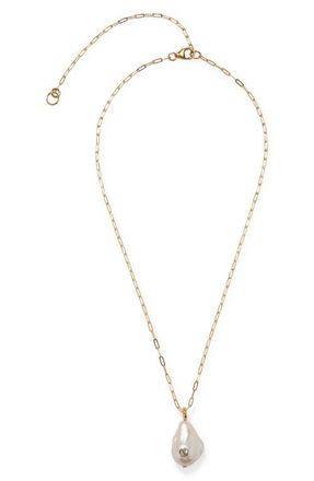 Lizzie Fortunato Oasis Baroque Pearl Pendant Necklace in Gold/Pearl at Nordstrom