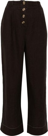 Alohas Zulu linen trousers - women - Linen/Flax - M - Brown