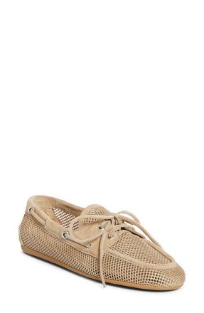 Miu Miu Mesh Boat Shoe in Deserto at Nordstrom, Size 11Us