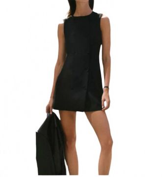 French Connection Whispered Double Breasted Mini Dress In Black
