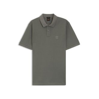 BOSS Stretch-cotton slim-fit polo shirt with logo patch