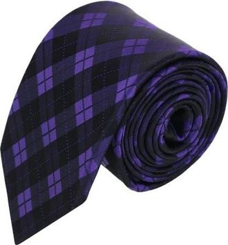 Trafalgar Store Digby Checkered Plaid Silk Necktie in Purple at Nordstrom