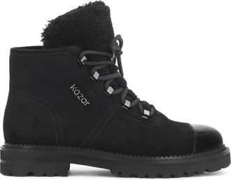 Kazar Enkellaarsjes - Dames - Winterlaarzen - Zwart - 38 EU - Leer - Schoenen