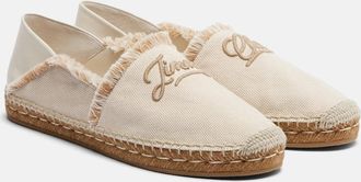 Jimmy Choo London Avi embroidered canvas espadrilles