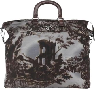 Prada Pre-owned Tote Bags, female, Brown, Size: ONE SIZE Pre-owned Convertible tote
