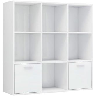 vidaXL Estanter&iacute;a Madera Contrachapada Blanco Brillante 98x30x98 Cm Vidaxl