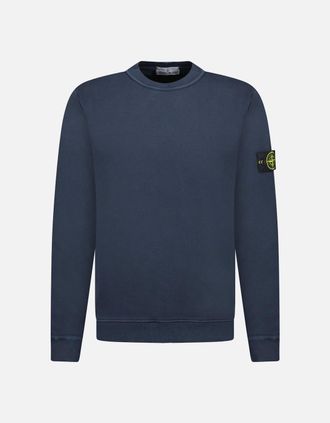 Stone Island Mens Stone Island Old Effect Crewneck Sweatshirt Navy - Size: 40