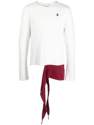Youths in Balaclava raw-cut asymmetric cotton top - White