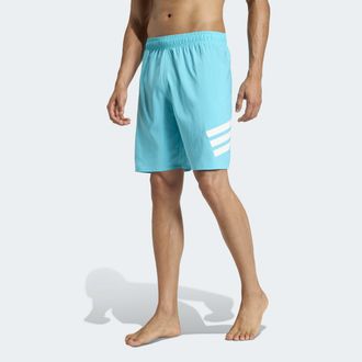 adidas Badeshorts ADIDAS PERFORMANCE 3-STREIFEN 8-INCH, Herren, Gr. XXL, N-Gr, lucid cyan, wei&szlig;, Obermaterial: 100% Polyester, Badehosen Badeshorts