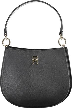 Tommy Hilfiger Zwarte Dameshandtas met Verstelbare Band en Ritssluiting - Dames - Handtassen - Zwart - ONE Size - Polyester - Tassen