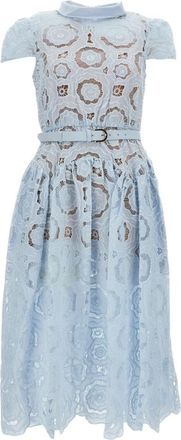 Self Portrait Midi Dresses, female, Blue, M, Guipure Lace Midi Dress