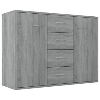 Berkfield Home Sideboard Grey Sonoma 88x30x65 cm Engineered Wood | Size: 88 x 30 x 65 cm