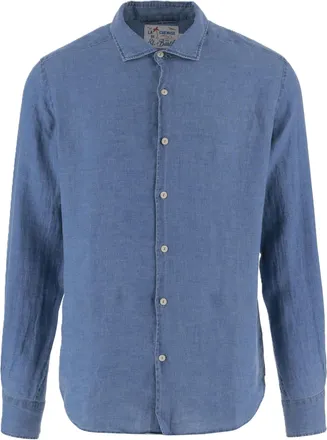 MC2 Saint Barth Rich Blue Textured Cotton Shirt