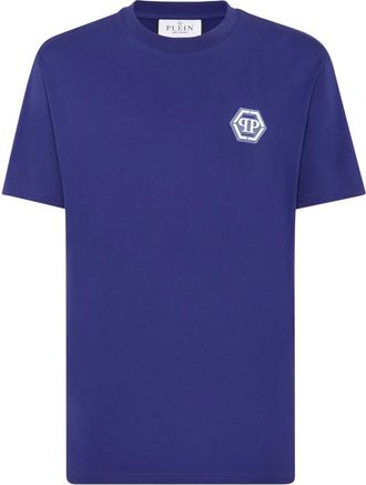 Philipp Plein T-Shirt Round Neck Iconic Plein - Heren - T-shirts - Blauw - 3XL - Katoen - Tops
