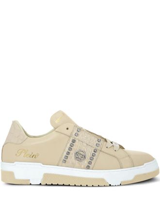 Philipp Plein stud-embellished low sneakers - Neutrals