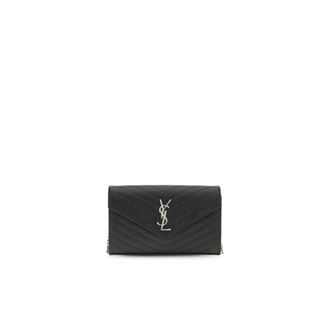 Saint Laurent Accessoires, Dames, Zwart, ONE Size, Leer, Bos Taurus Portemonnee