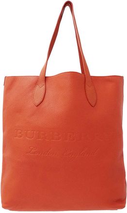 Burberry Orange Leather Handbag Tote Bag (Pre-Owned)