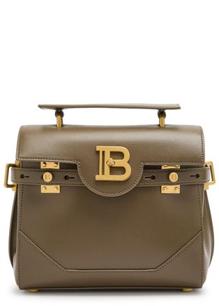 Balmain B-buzz 23 Leather top Handle bag - Khaki - One Size