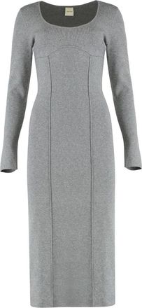 Calvin Klein Dames, Jurken, Grijs, Maat: M Viscose