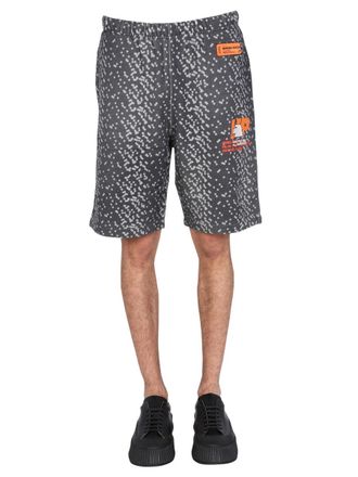 Heron Preston Rubber Logo Bermuda - Black