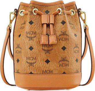 MCM Dessau Drawstring Bag in Visetos in Cognac at Nordstrom