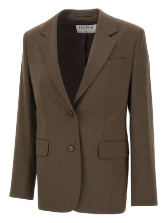 Filippa K Delilah padded-shoulder two-button blazer - Brown