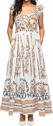 Celina Moon Maya Floral Maxi Dress In Ivory