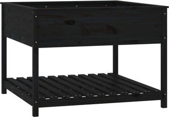 vidaXL Vidaxl - Planter with Shelf Black 111.5x111.5x81 cm Solid Wood Pine