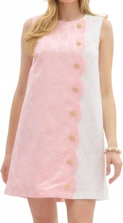Entro Sleeveless Dress With Button Jacquard In Pink