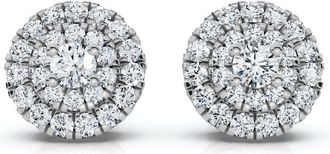 Pompeii3 5/8Ct Double Halo Womens Diamond Earrings 14k Gold Lab Grown