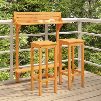 vidaXL Vidaxl Set Da Bar Da Balcone 3 Pz In Massello Acacia