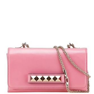 Valentino Pre-owned Mini Bags, female, Pink, Size: ONE SIZE Pre-owned Leather Mini Shoulder Bag