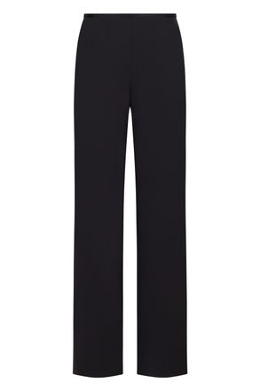 Emporio Armani Womens Crepe Wide-leg Trousers - Black - Size EU 42 (Womens)