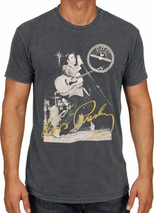 The Original Retro Brand Elvis Presley T-Shirt In Faded Black